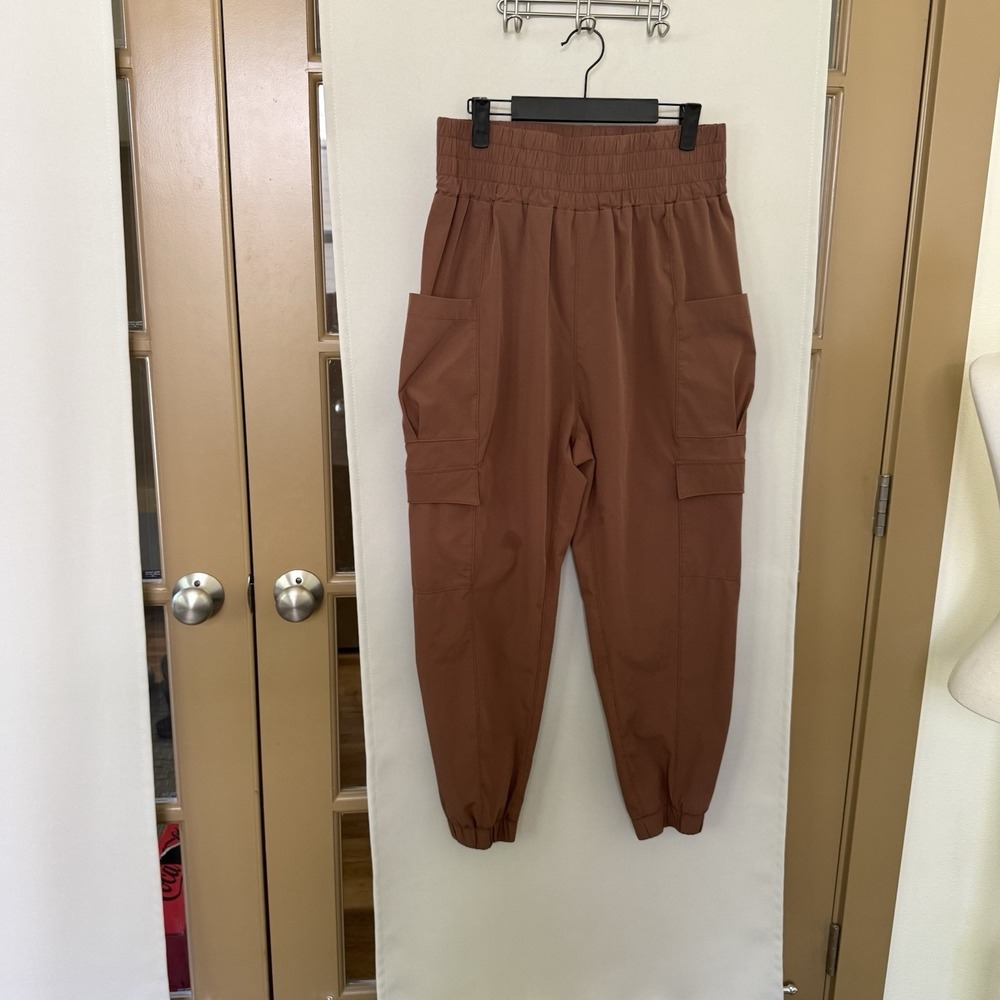 Halara Womens Large Brown Cargo Pockets Athleisure Joggers Pants Gym‎ Work Out